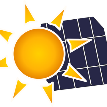 sun icon and solar panel icon
